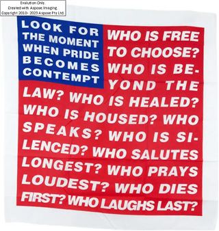 American b.1945- Untitled (flag) - Barbara Kruger