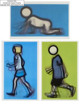 British b.1958-  Walking and crawling figures - Julian Opie