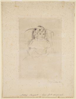 Mary Cassatt Sara Smiling Drypoint Etching - Mary Cassatt