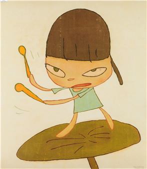 Yoshitomo Nara (b.1959) Marching On A Butterbur Leaf - Yoshitomo Nara